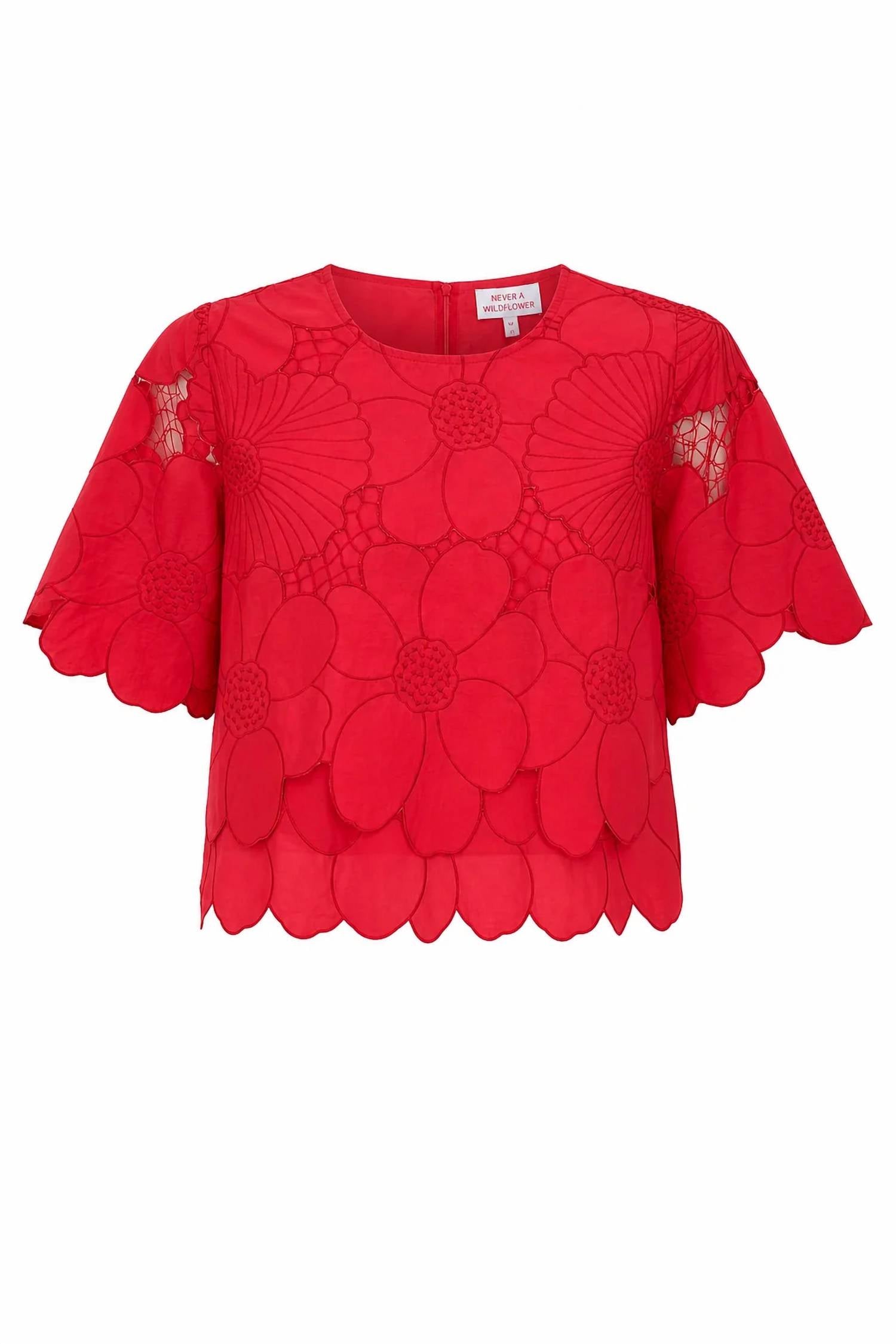 Never A Wallflower - Women's 1/2 Sleeve Crop Floral Top