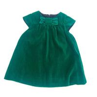 Florence Eiseman Kid's Velvet Dress With Satin Bow in green - kids' dress