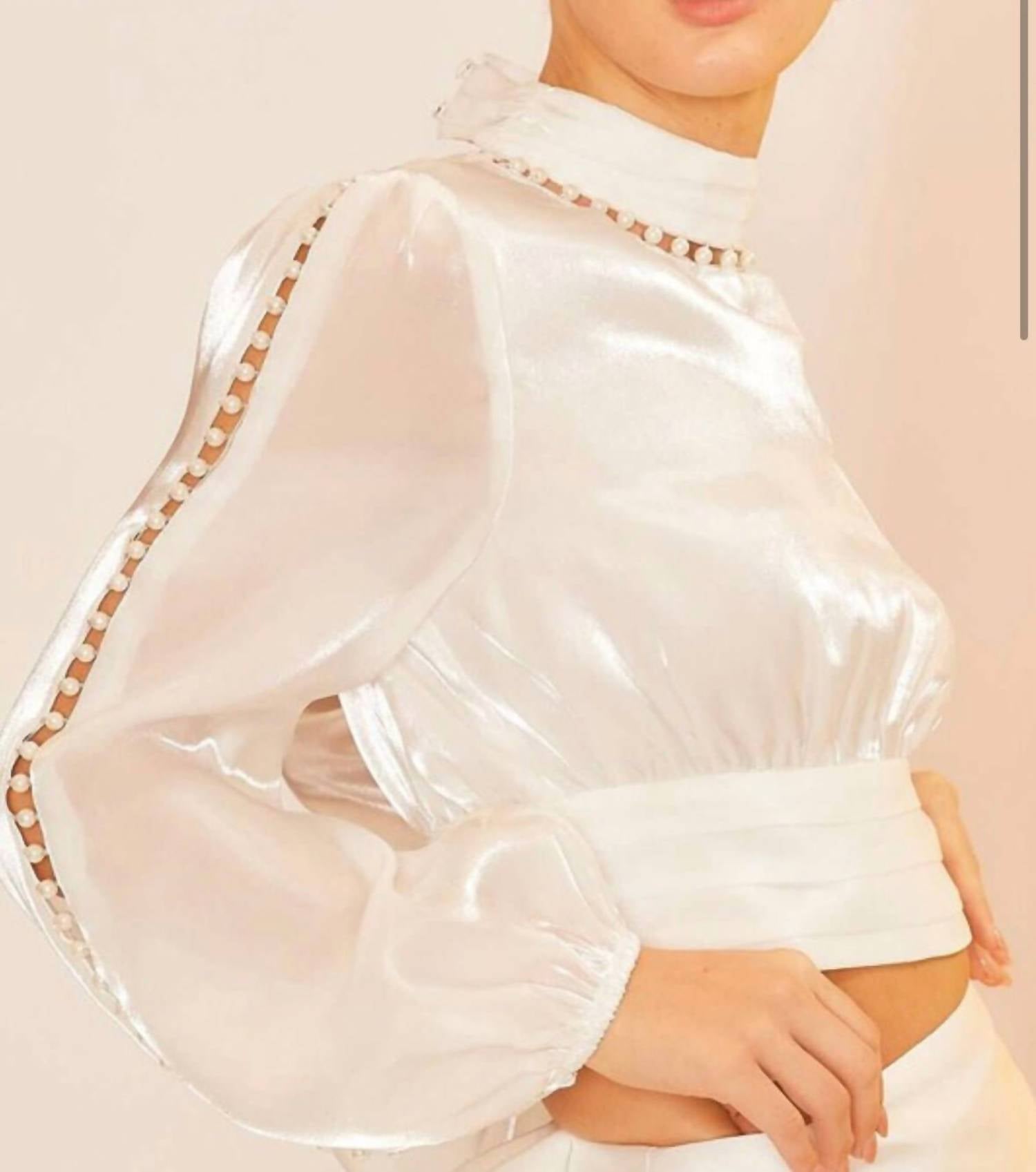 Mainstrip - Elise Backless Cropped Sleeve Blouse