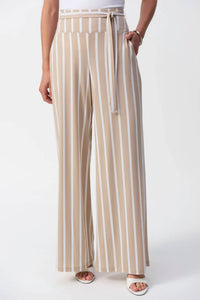 Joseph Ribkoff - Striped Silky Knit Wide-Leg Pants