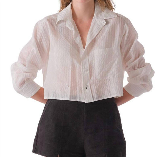 Cissa - Shorty Cotton Silk Sheer Stripe Shirt