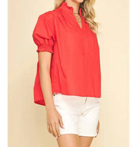 Pinch - Puff Sleeve Solid Top