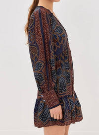 Farm Rio - Long Sleeve Floral Mini Dress
