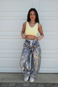 Vibrant M.I.U - Piper Printed Barrel Jeans