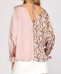 She + Sky - Split satin top