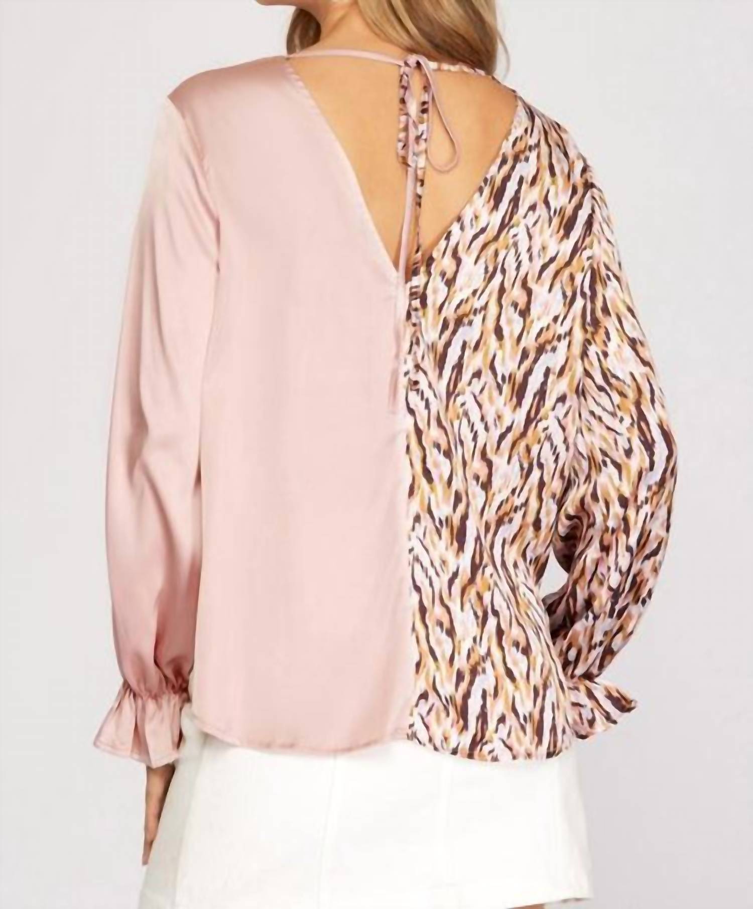 She + Sky - Split satin top