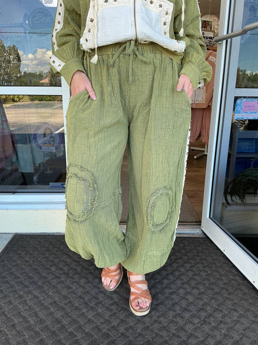 Pol - Vintage Wash Jogger With Stud Trim