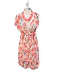 Giorgia & Johns - Women's Floral Sleeveless Dress With Bow On Shoulder