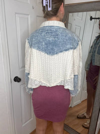 Pol - Delia Denim & Lace Shirtket