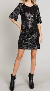 Allie Rose - Shimmering Sequined Mini Dress