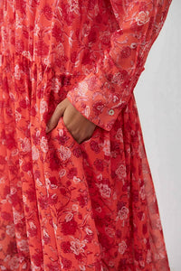 Free People See It Through Dress in coral combo - women's dress - view 4