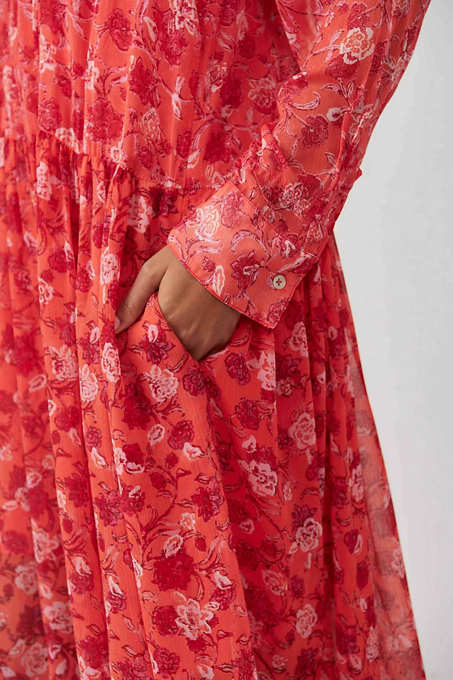 Free People See It Through Dress in coral combo - women's dress - view 4