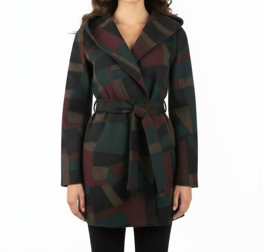 Evette & K - Wool Hooded Wrap Coat