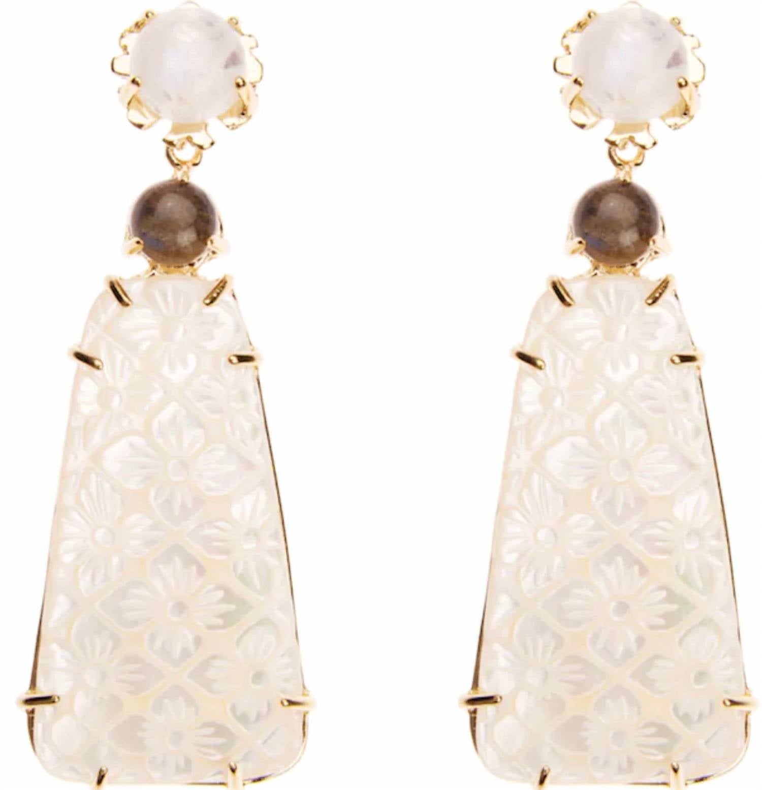 Hazel Smyth - Women's Carved Train Earrings