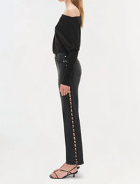 JONATHAN SIMKHAI Amelia High Rise Jeans in black - women's jeans - detail view