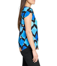 Nic + Zoe - Sea Glass Ruched Woven Top
