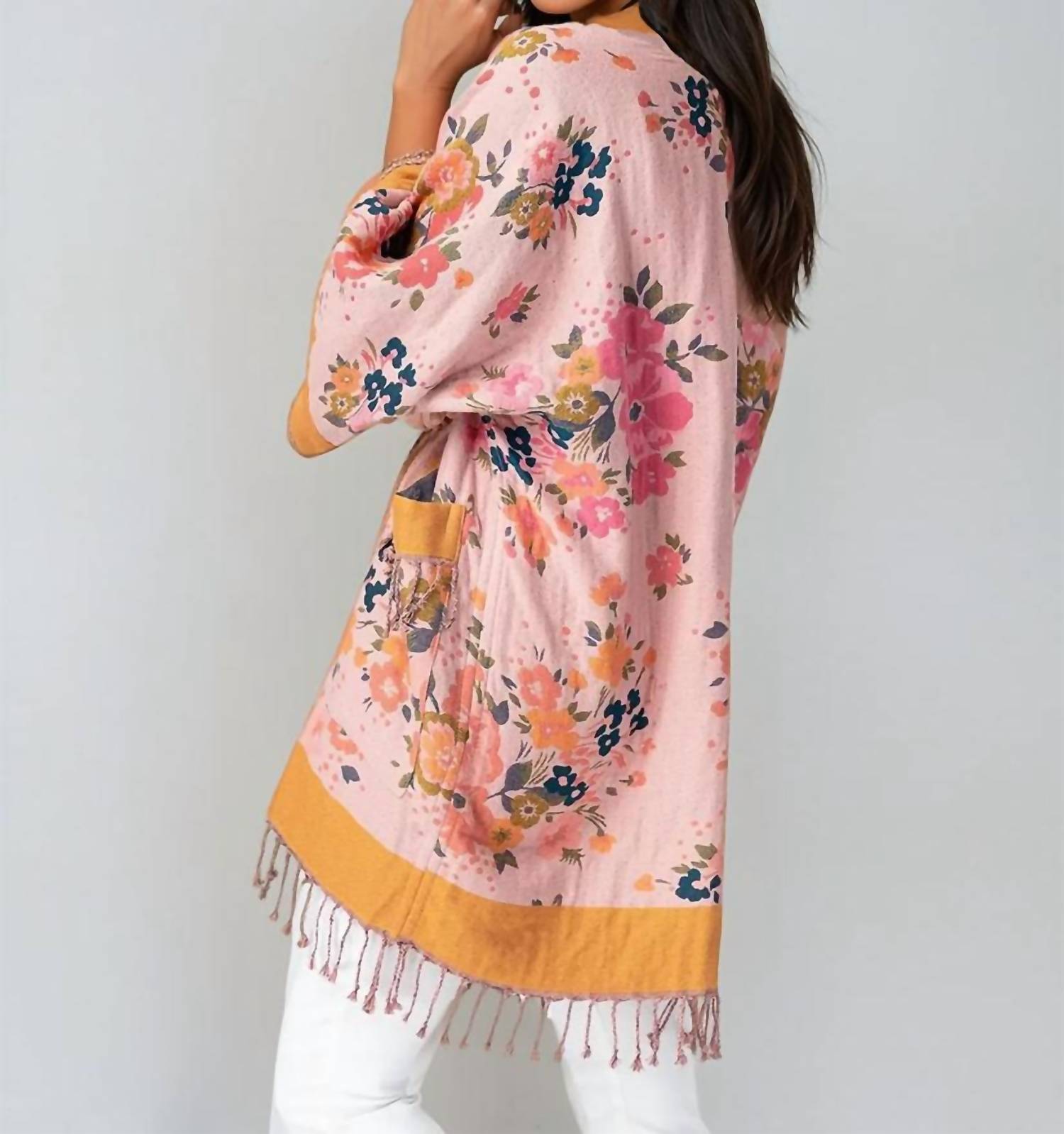 Saachi - Kirkville Woven Floral Kimono