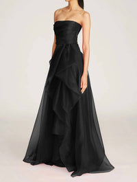 Theia - Teresa Strapless Draped Gown