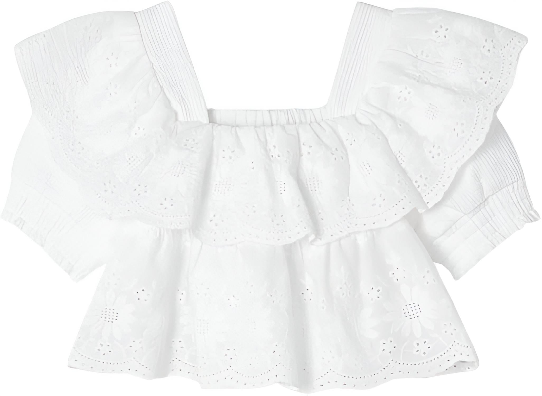 Mayoral - Ruffled Embroidered Top With Skort Set