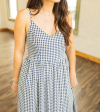 Jodifl - MARGARET SHELL EMBROIDERED GINGHAM MIDI DRESS