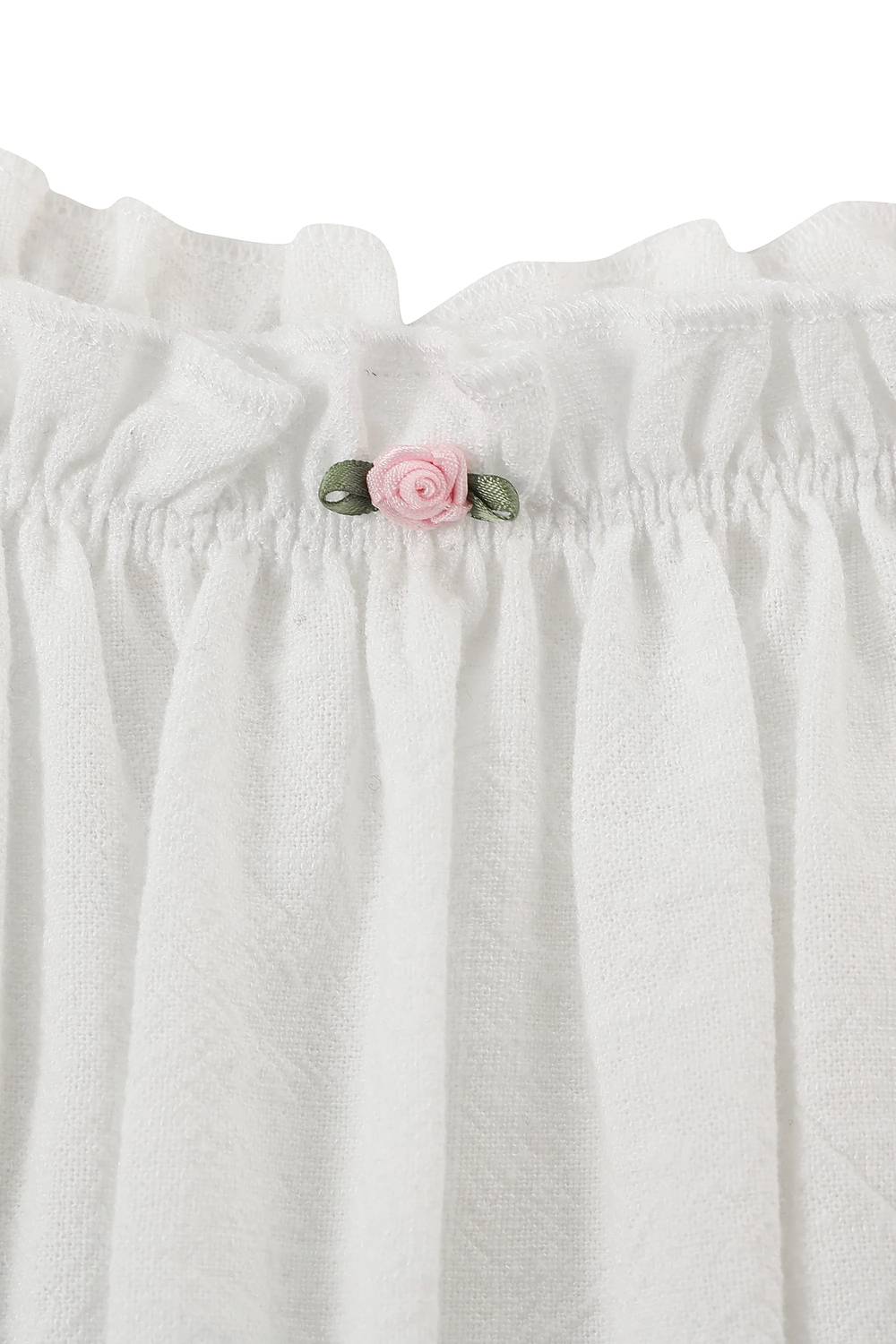 Fashion Brand Company - M'lady Soft Linen Ruffle Crop Top