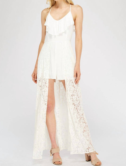 Entro - Lace & Ruffle Maxi Romper