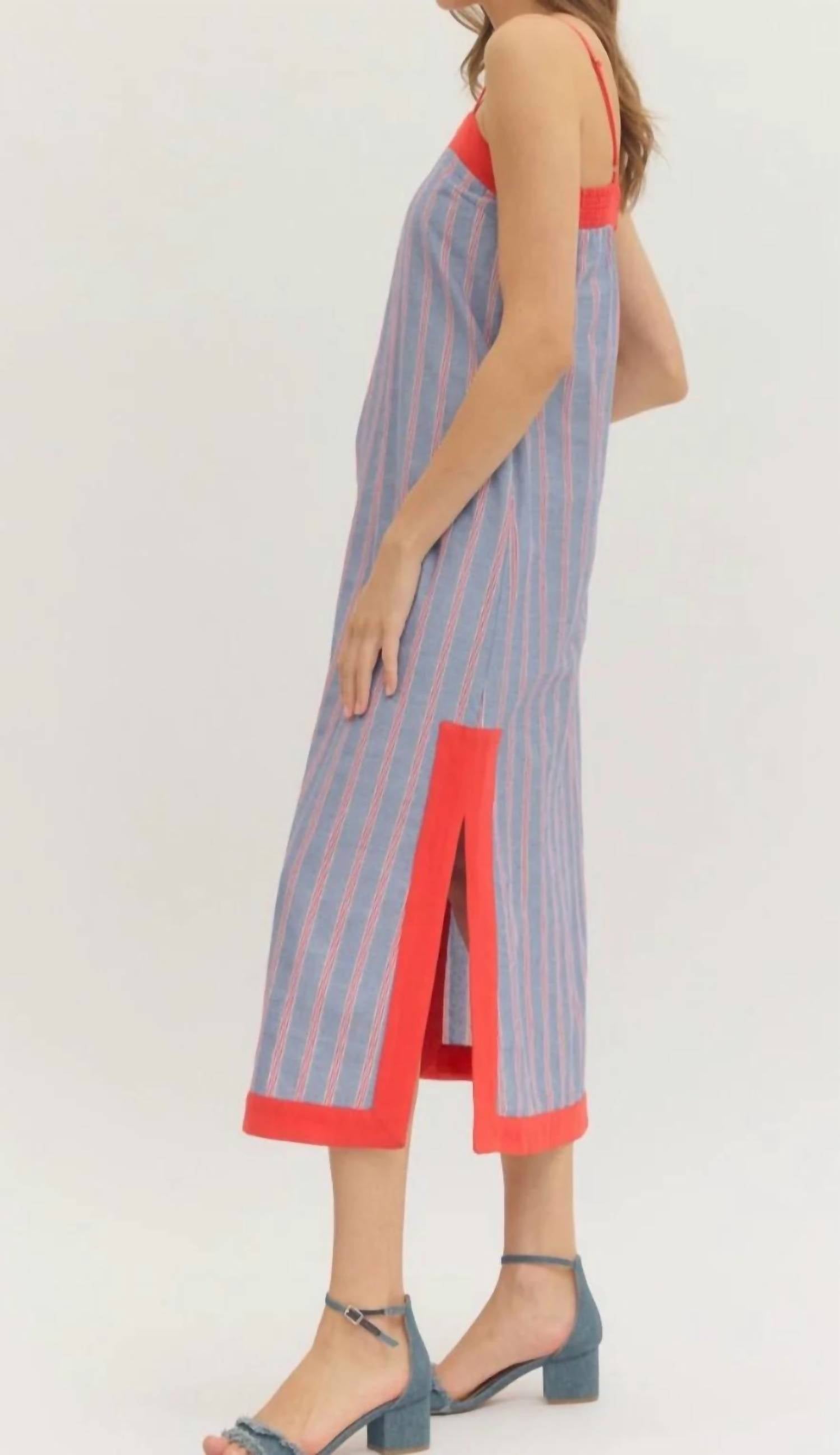 Entro - USA Pinstripe Maxi Dress