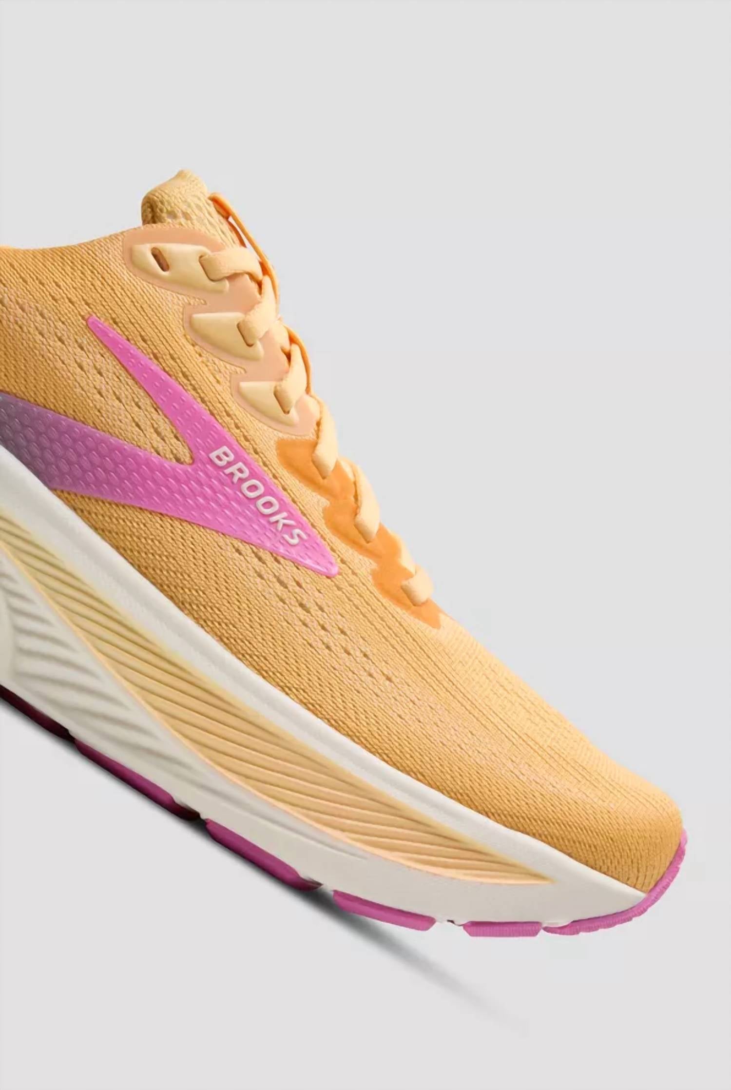 BROOKS Women's Ghost 17 Running Shoe in 810 apricot grey pink - women's shoe - alternate view