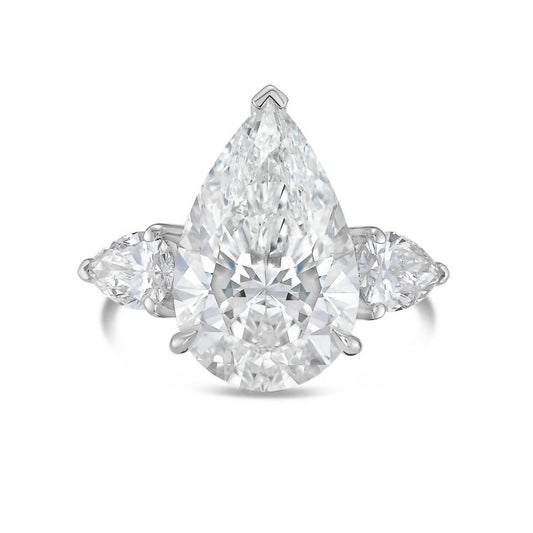 Diana M Jewels - Lab-grown Pear Diamond Three-stone Ring