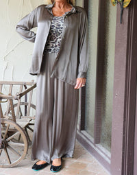 Satin Button Down Shirt/Shacket