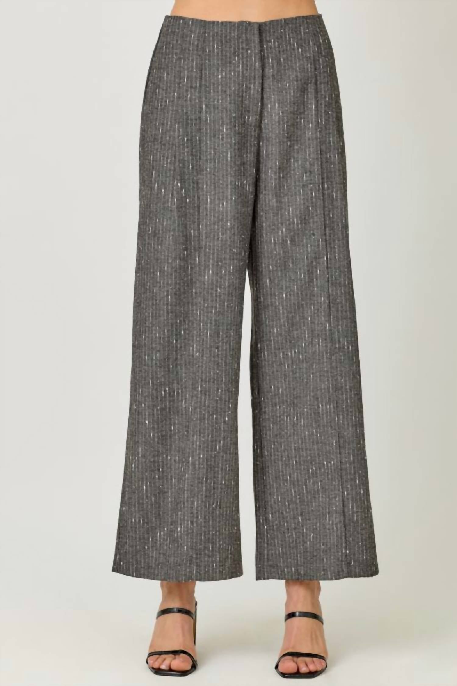 mystree Shimmer & Stride Pinstripe Trousers in grey - women's pants