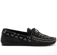 ISABEL MARANT Women's Studded soft loafer in faded black 02fk - women's sneaker