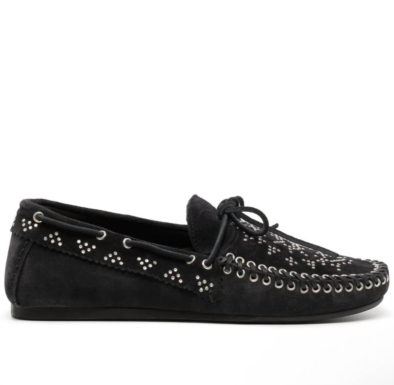 ISABEL MARANT Women's Studded soft loafer in faded black 02fk - women's sneaker