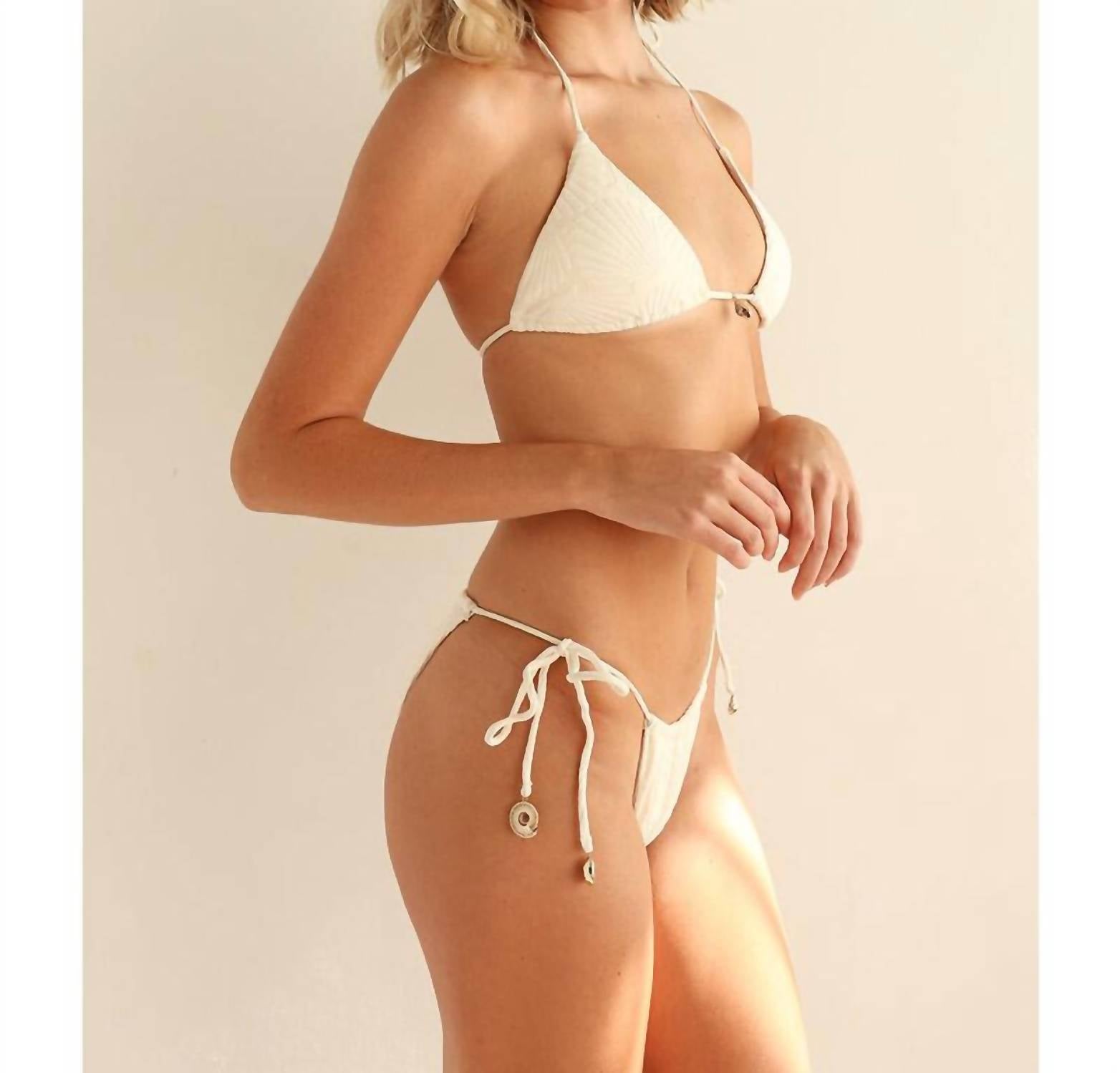 Dippin' Daisy's Paris Cheeky Bikini Bottom in seashell - women's swimwear - alternate view