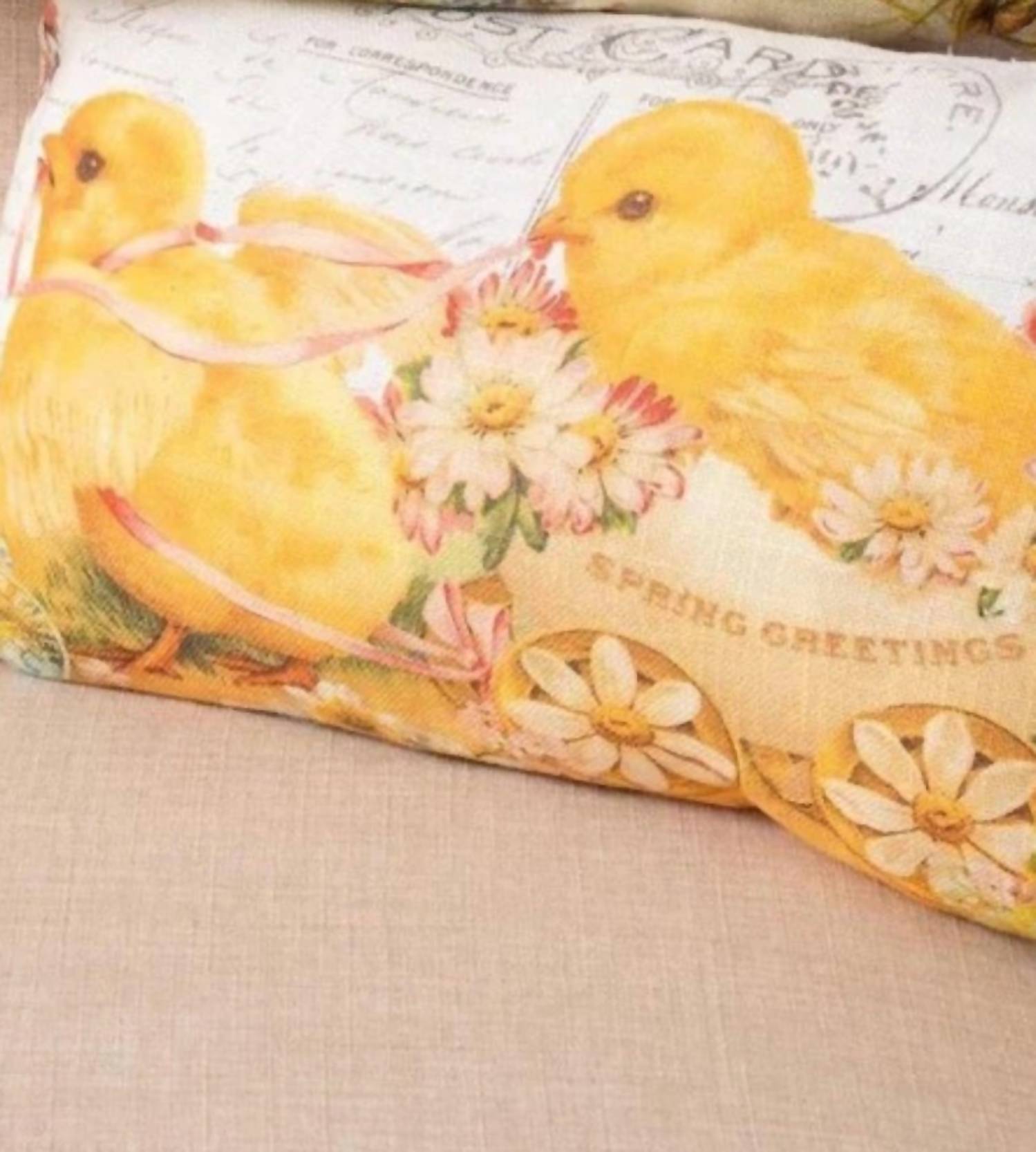 Audrey'S Home & Gift - Vintage Postcard Pillow