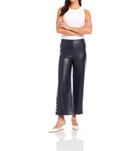 Fifteen Twenty - Faux Leather Button-Hem Pants