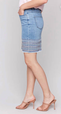 Charlie B - Women's Embroidery Cuff Skirt