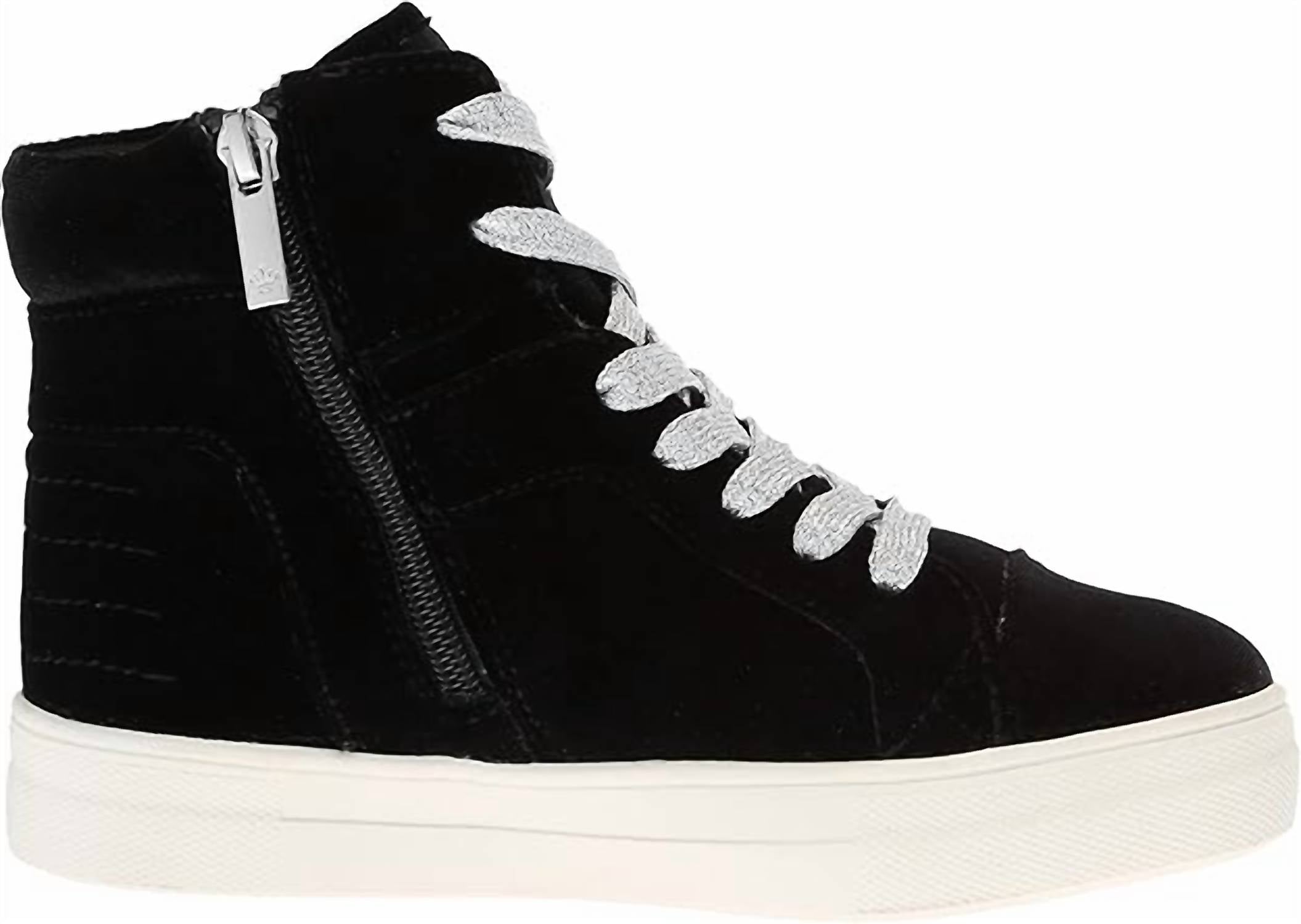 Nina Girls Ima High-top Sneakers in black velvet - kids' sneaker - detail view
