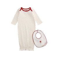 mudpie Kids Dot Santa Gown Bib Set in white - item