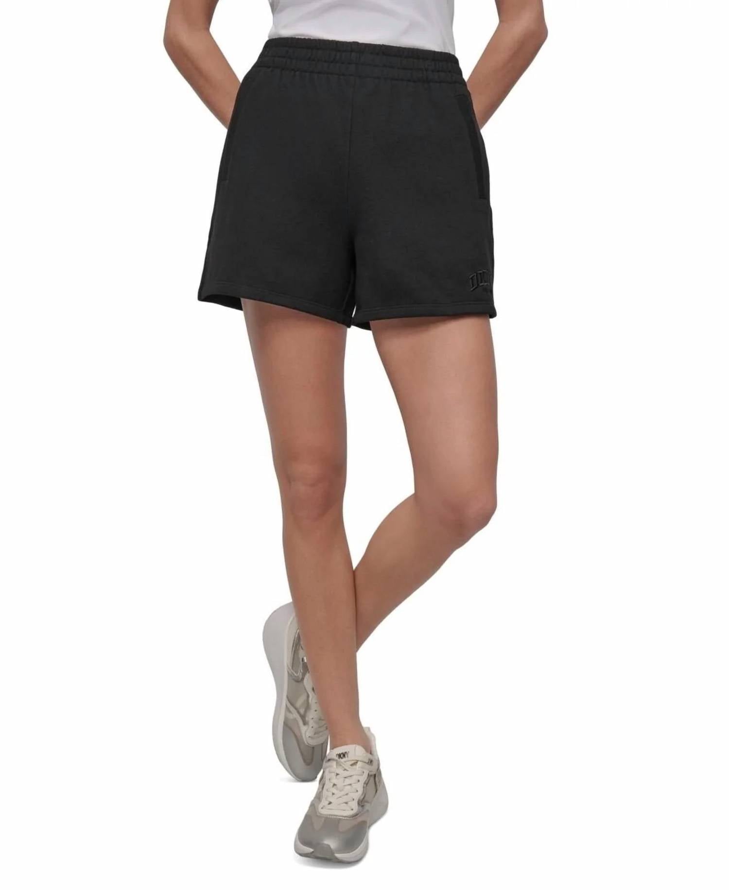 Dkny - Varsity Embroidered Logo Smocked 4" Short
