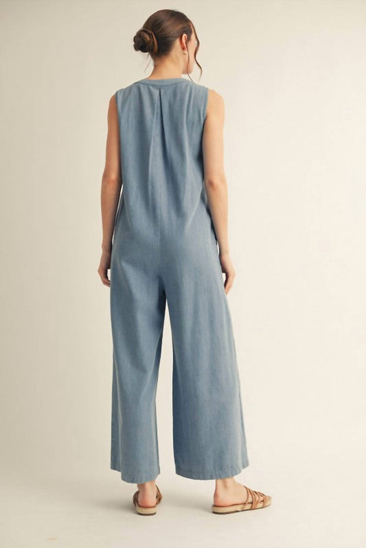 Jodifl - Sleeveless Pintuck Jumpsuit