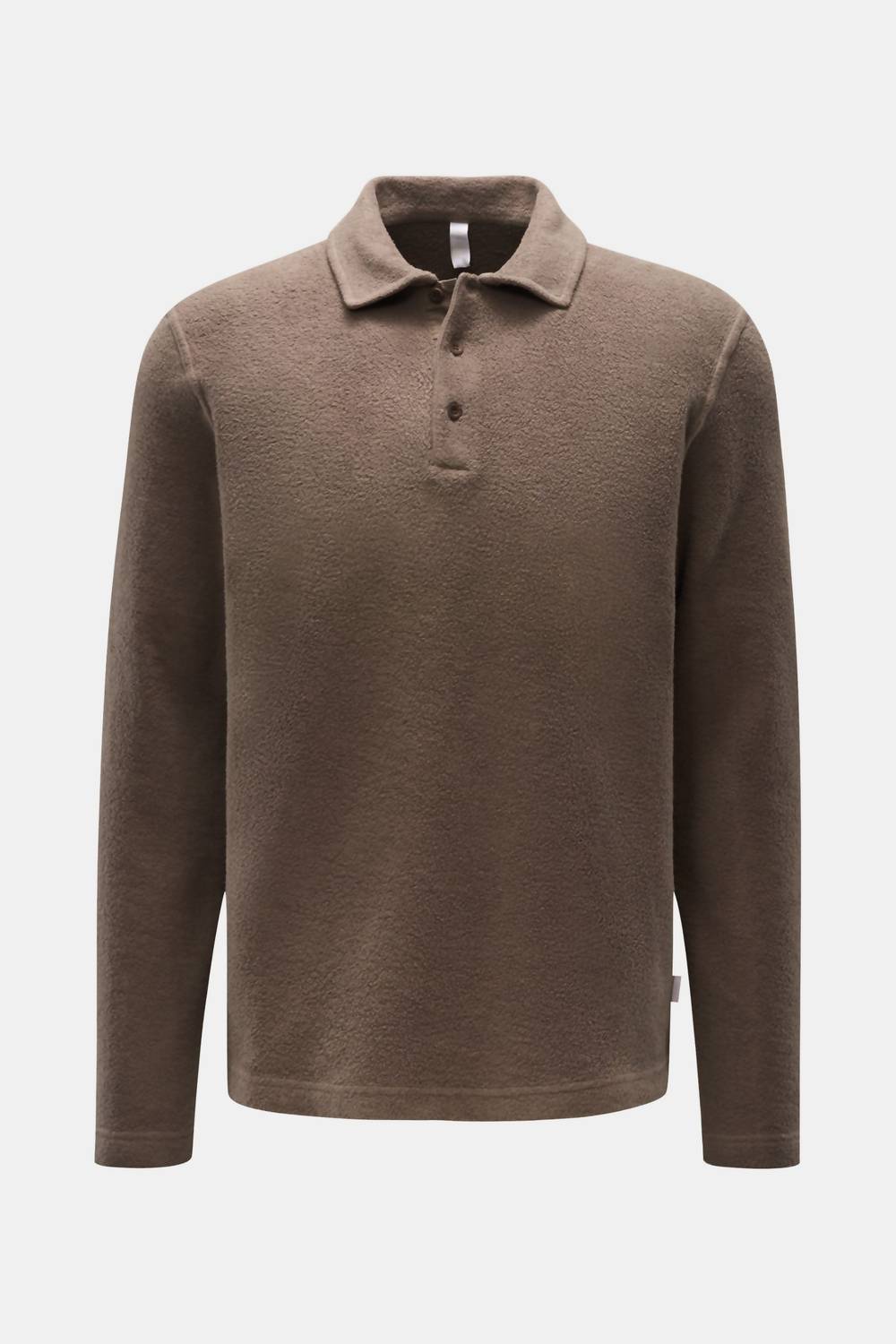 04651/ Men's Long Sleeve Polo Shirt in taupe - men's shirt