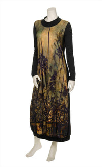 Beate Heymann Long Sleeve Print Dress in sunset - women's dress - detail view
