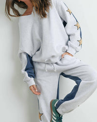 Buttermelon - Long Sleeve Round Neck Sweatshirt With Star Detail