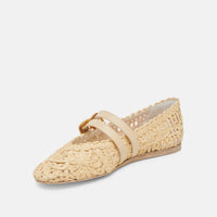 Dolce Vita Women's Baylee Sunflower Flats in light natural macrame - women's flats - alternate view