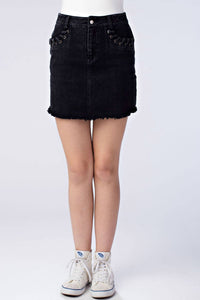 Honey Punch - Lacing Denim Mini Skirt