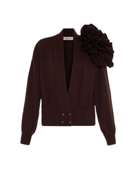 Theo The Label - Women's Nomia Ribbed Waist Rosette Cardigan