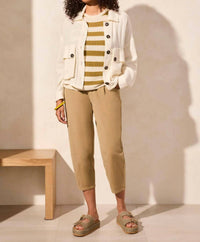 Tribal - Cotton Gauze Button-up Jacket With Black Buttons