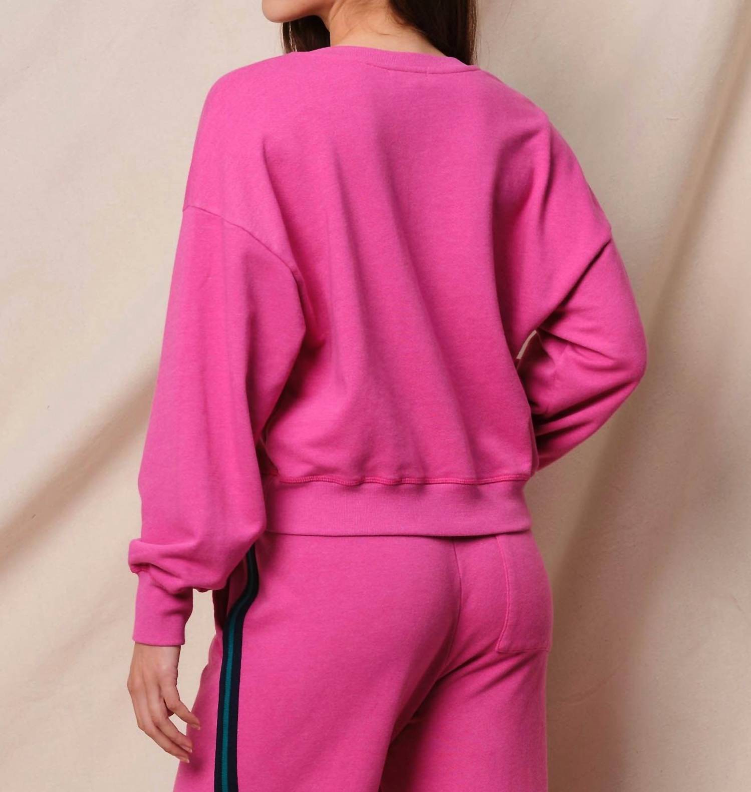 Sundry - Good Vibes Split Neck Sweatshirt