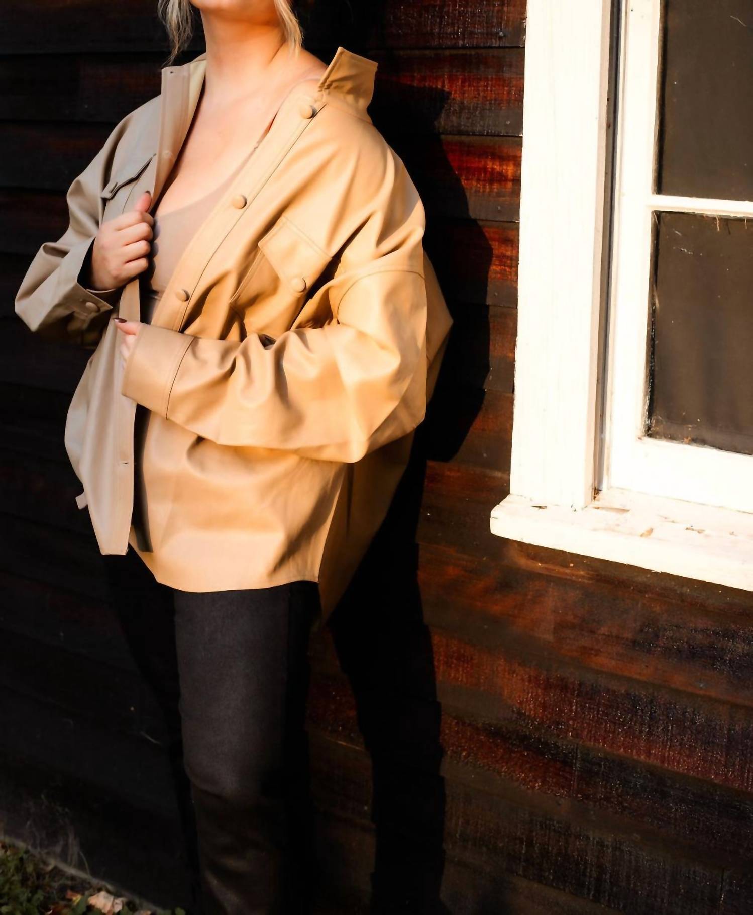 Curve Market - Maple Leather Shacket